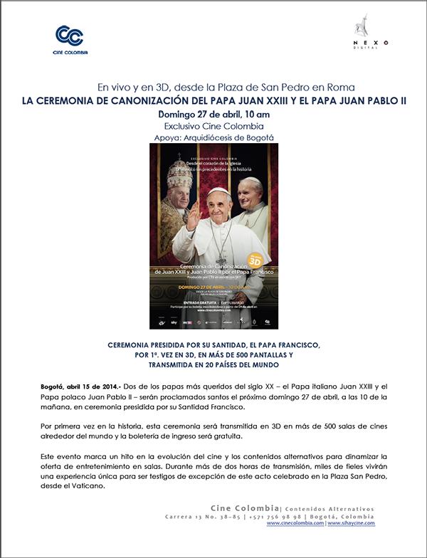 Carta canonización Carta canonización