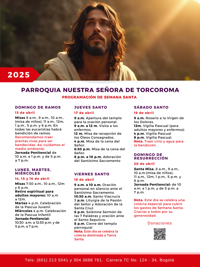 Programación Semana Santa Torcoroma Bogotá